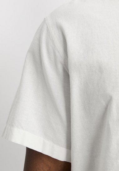 Jack & Jones Breeze Linen Blend Short Sleeve Shirt White - Srajce - Moške srajce za Močnejše Postave