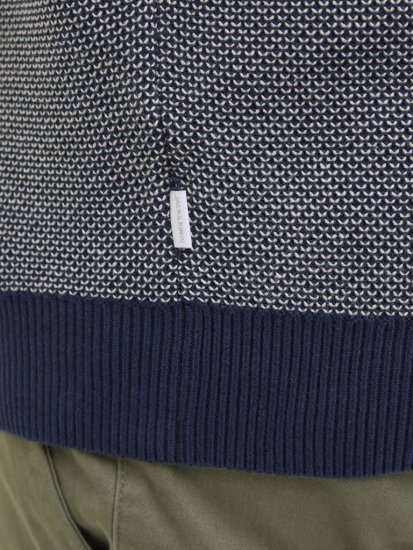 Jack & Jones Ceaston Knit Short Sleeve Sweater Grey/Blue - Puloverji & jopice - Moški Puloverji & Jopice za Močnejše Postave