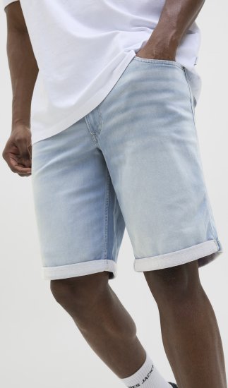 Jack & Jones Rick Icon I.K. Shorts Blue Denim - Kratke hlače - Moške Kratke Hlače za Močnejše Postave