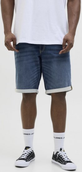 Jack & Jones Rick Con I.K. SHORTS GE 132 SN Blue Denim - Kratke hlače - Moške Kratke Hlače za Močnejše Postave