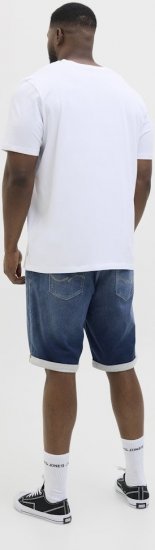 Jack & Jones Rick Con I.K. SHORTS GE 132 SN Blue Denim - Kratke hlače - Moške Kratke Hlače za Močnejše Postave