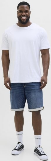 Jack & Jones Rick Con I.K. SHORTS GE 132 SN Blue Denim - Kratke hlače - Moške Kratke Hlače za Močnejše Postave