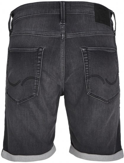 Jack & Jones Rick Con I.K. SHORTS Black Denim - Kratke hlače - Moške Kratke Hlače za Močnejše Postave