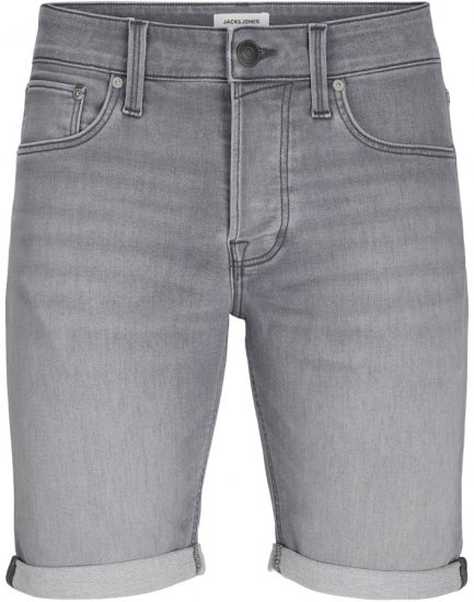 Jack & Jones Rick Icon I.K. GE 063 Shorts Grey Denim - Kratke hlače - Moške Kratke Hlače za Močnejše Postave