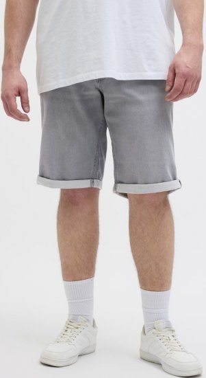 Jack & Jones Rick Icon I.K. GE 063 Shorts Grey Denim - Kratke hlače - Moške Kratke Hlače za Močnejše Postave