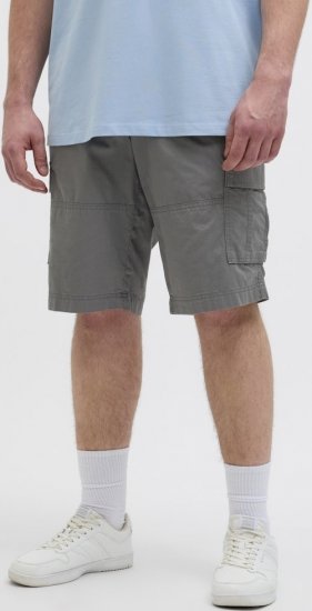 Jack & Jones Cole Mateo Cargo Shorts Castlerock - Kratke hlače - Moške Kratke Hlače za Močnejše Postave