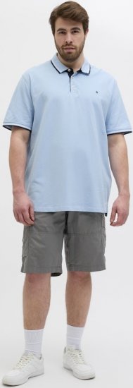 Jack & Jones Cole Mateo Cargo Shorts Castlerock - Kratke hlače - Moške Kratke Hlače za Močnejše Postave