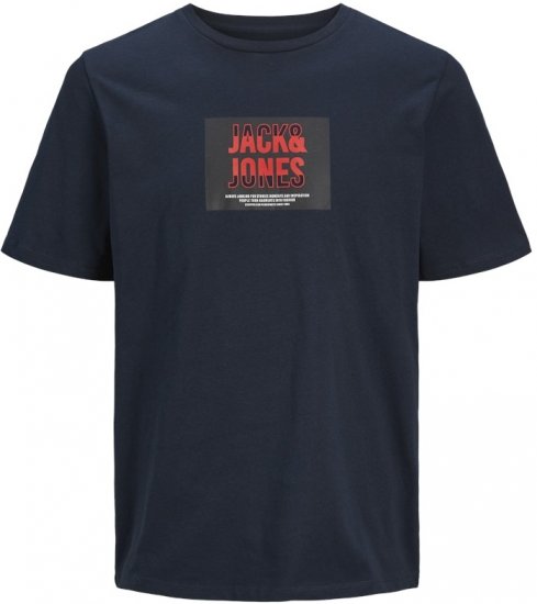 Jack & Jones Hudson Crew Neck T-Shirt Navy - Kratke Majice - Moške kratke majice za močnejše postave