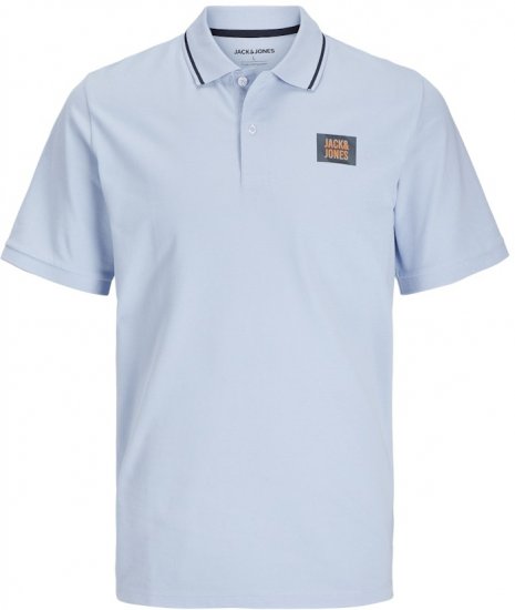 Jack & Jones Hudson Short Sleeve Polo Chambray Blue - Polo majice - Moške Polo Majice za Močnejše Postave