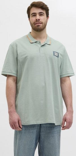 Jack & Jones Hudson Short Sleeve Polo Iceberg Green - Polo majice - Moške Polo Majice za Močnejše Postave