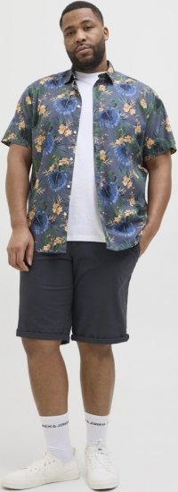 Jack & Jones Marco Erik Chino Shorts Navy Blazer - Kratke hlače - Moške Kratke Hlače za Močnejše Postave