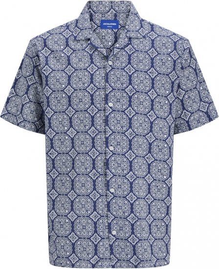 Jack & Jones Summer Seersucker Short Sleeve Shirt Light Blue - Srajce - Moške srajce za Močnejše Postave