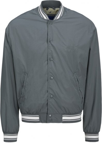 Jack & Jones Almeria Varsity Bomber Jacket Grey - Jakne - Moške bunde za Močnejše Postave