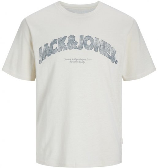 Jack & Jones Almeria Bold Branding T-Shirt Antique White - Kratke Majice - Moške kratke majice za močnejše postave