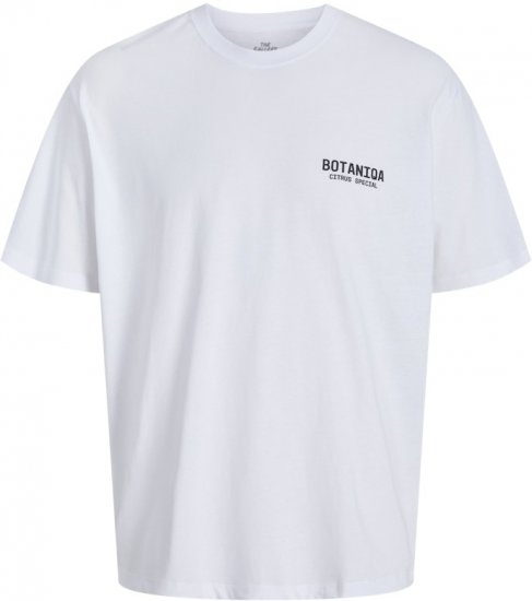 Jack & Jones Botaniq Crew Neck T-Shirt Bright White - Kratke Majice - Moške kratke majice za močnejše postave