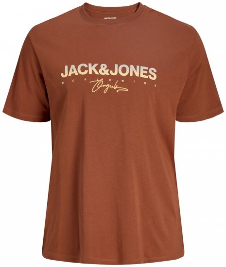 Jack & Jones Canggu Crew Neck T-Shirt Brown - Kratke Majice - Moške kratke majice za močnejše postave