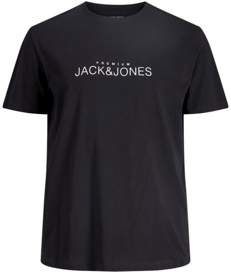 Jack & Jones Lavance Crew Neck T-Shirt Black Beauty - Kratke Majice - Moške kratke majice za močnejše postave