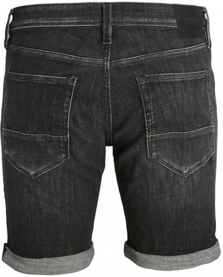 Jack & Jones RICK FOX SHORTS GE 245 Shorts Black Denim - Kratke hlače - Moške Kratke Hlače za Močnejše Postave