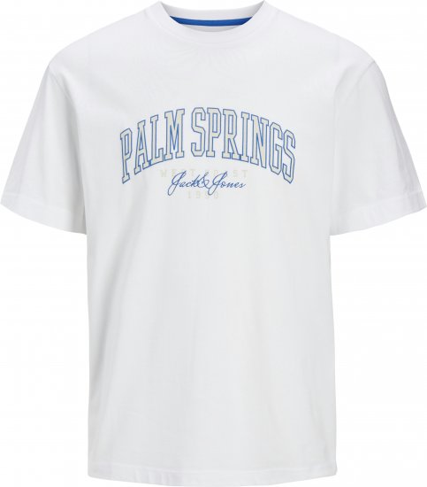 Jack & Jones Detroit Crew Neck T-Shirt White - Kratke Majice - Moške kratke majice za močnejše postave