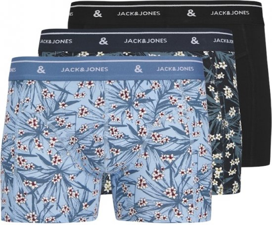 Jack & Jones Zach Trunks 3-Pack Chambray Blue - Spodnje perilo & kopalne hlače - Moško Spodnje Perilo za močnejše postave