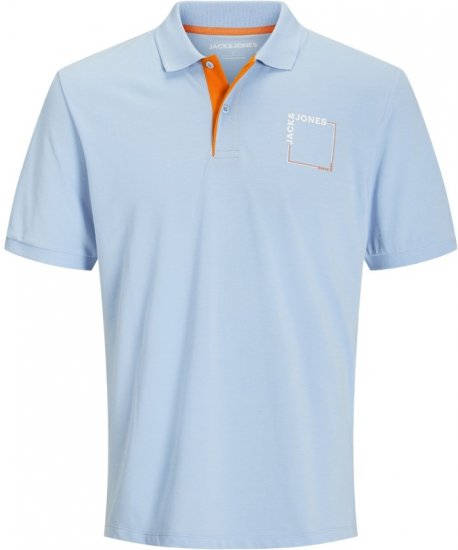 Jack & Jones Verner Short Sleeve Polo Chambray Blue - Polo majice - Moške Polo Majice za Močnejše Postave