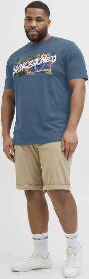 Jack & Jones Hawaii Shape Crew Neck T-Shirt Blue - Kratke Majice - Moške kratke majice za močnejše postave