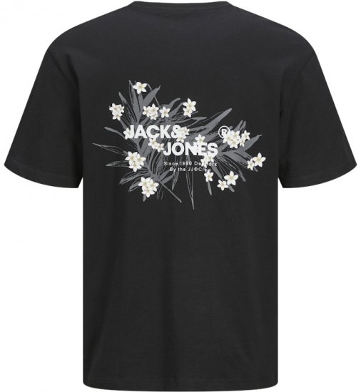 Jack & Jones Hawaii Crew Neck T-Shirt Black - Kratke Majice - Moške kratke majice za močnejše postave