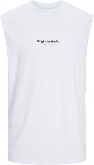 Jack & Jones VESTERBRO Sleeveless T-Shirt Bright White - Kratke Majice - Moške kratke majice za močnejše postave