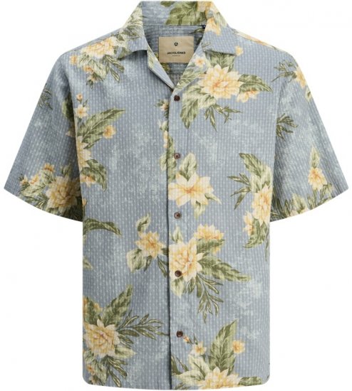 Jack & Jones Vincent Resort Print Relaxed Fit Shirt Coronet Blue - Srajce - Moške srajce za Močnejše Postave