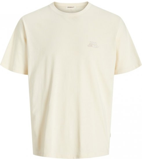 Jack & Jones Almeria Back Print T-Shirt Antique White - Kratke Majice - Moške kratke majice za močnejše postave