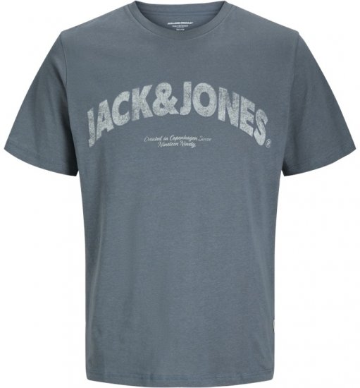 Jack & Jones Almeria Bold Branding T-Shirt Steel Blue - Kratke Majice - Moške kratke majice za močnejše postave