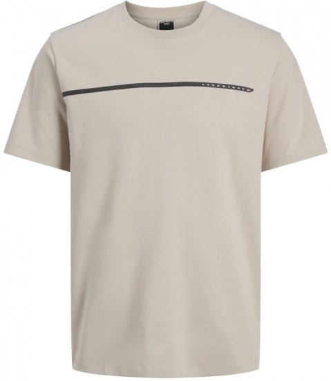 Jack & Jones Fusion Black Line Crew Neck T-Shirt Beige - Kratke Majice - Moške kratke majice za močnejše postave