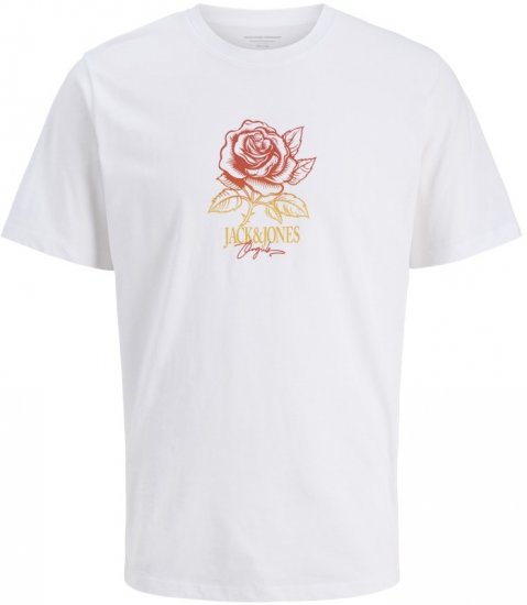 Jack & Jones Almeria Crew Neck T-Shirt Bright White - Kratke Majice - Moške kratke majice za močnejše postave
