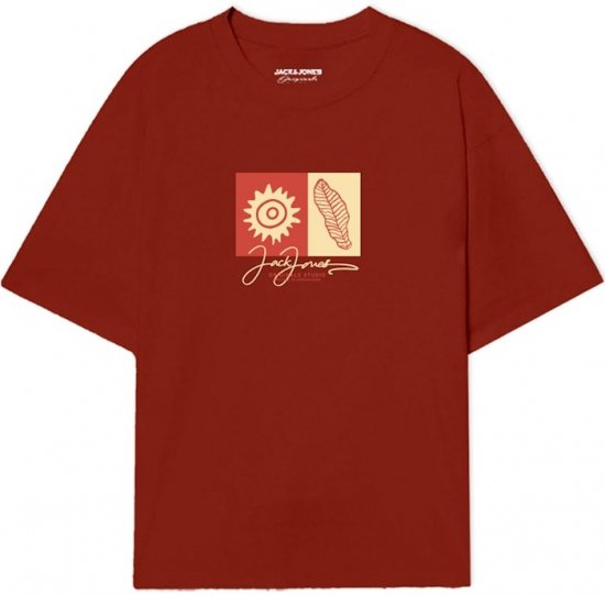 Jack & Jones Canggu Crew Neck T-Shirt Arabian Spice - Kratke Majice - Moške kratke majice za močnejše postave