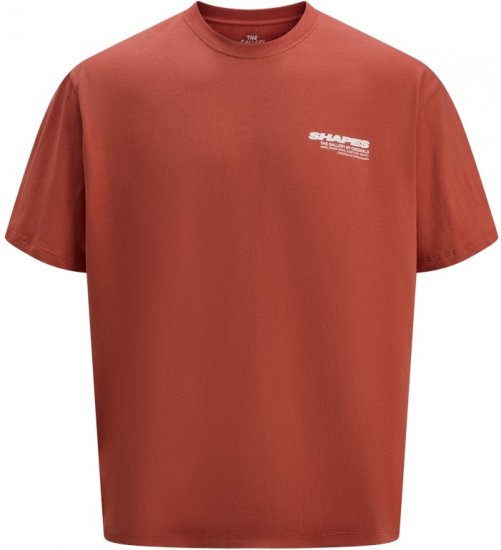 Jack & Jones Fold Crew Neck T-Shirt Red - Kratke Majice - Moške kratke majice za močnejše postave
