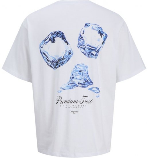 Jack & Jones Marina Crew Neck T-Shirt Bright White/Premium Frost - Kratke Majice - Moške kratke majice za močnejše postave
