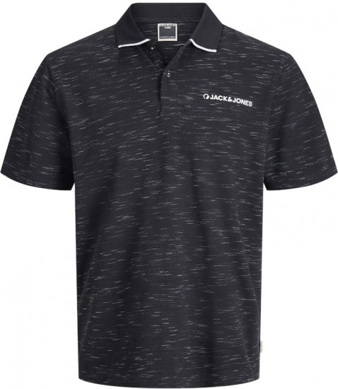 Jack & Jones Logan Polo Shirt Black - Polo majice - Moške Polo Majice za Močnejše Postave
