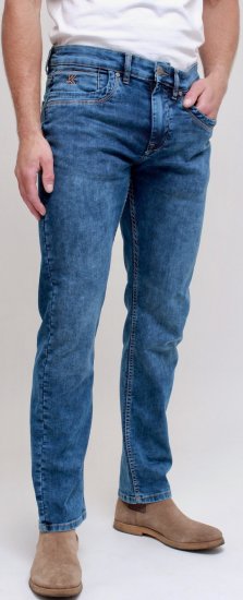 Kam Jeans Jacob Knitted Denim Reg Fit Jeans Light Wash Blue - Kavbojke & hlače - Moške Kavbojke in Hlače za Močnejše Postave