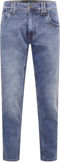 Kam Jeans Jacob Knitted Denim Reg Fit Jeans Light Wash Blue - Kavbojke & hlače - Moške Kavbojke in Hlače za Močnejše Postave