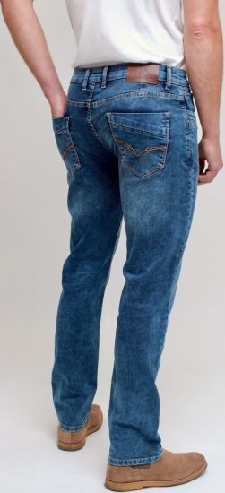 Kam Jeans Jacob Knitted Denim Reg Fit Jeans Light Wash Blue - Kavbojke & hlače - Moške Kavbojke in Hlače za Močnejše Postave