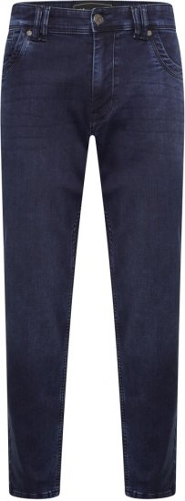 Kam Jeans Jacob Knitted Denim Reg Fit Jeans Blue-Black - Kavbojke & hlače - Moške Kavbojke in Hlače za Močnejše Postave