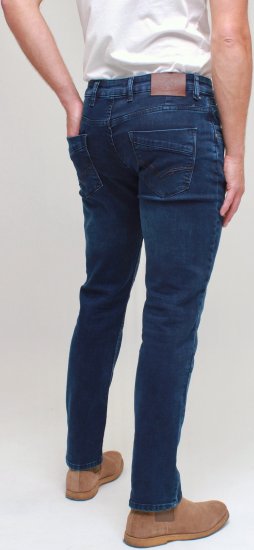 Kam Jeans Jacob Knitted Denim Reg Fit Jeans Mid Wash Blue - Kavbojke & hlače - Moške Kavbojke in Hlače za Močnejše Postave