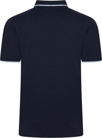 Kam Jeans 5518 Smart Mini Geo-Print Polo Navy - Polo majice - Moške Polo Majice za Močnejše Postave