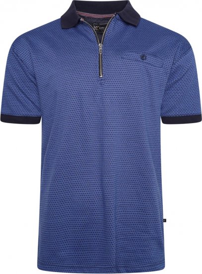 Kam Jeans 5520 Dobby Weaved Polo Victoria Blue - Polo majice - Moške Polo Majice za Močnejše Postave