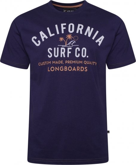 Kam Jeans 5766 California Surf Co T-Shirt Navy Academy - Kratke Majice - Moške kratke majice za močnejše postave