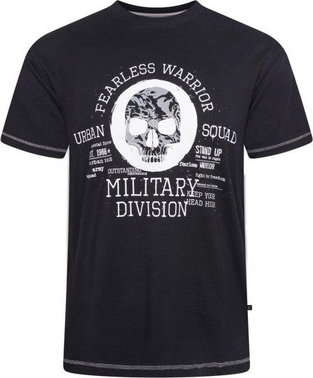 Kam Jeans 5769 Fearless Warrior T-Shirt Black - Kratke Majice - Moške kratke majice za močnejše postave