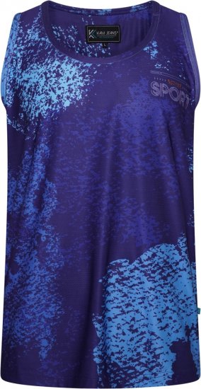 Kam Jeans AP009 Active Performance Printed Mesh Sleeveless T-Shirt Electric Blue - Kratke Majice - Moške kratke majice za močnejše postave