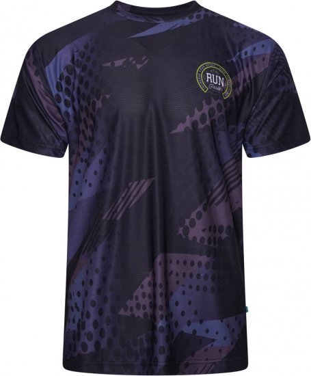 Kam Jeans AP010 Active Performance Printed Mesh T-Shirt Black - Kratke Majice - Moške kratke majice za močnejše postave