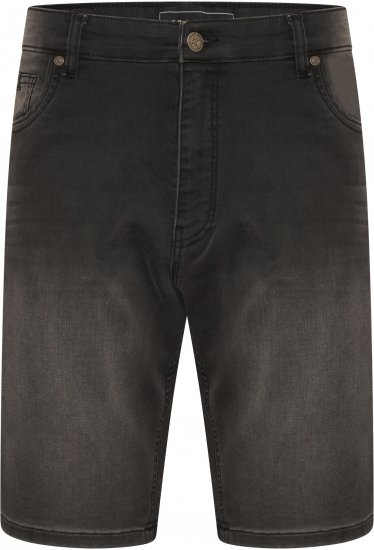 Kam Jeans NUNEZ2 Knitted Denim Stretch Shorts Charcoal - Kratke hlače - Moške Kratke Hlače za Močnejše Postave