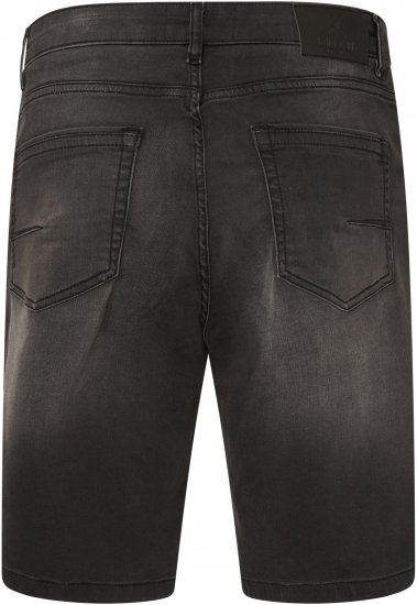 Kam Jeans NUNEZ2 Knitted Denim Stretch Shorts Charcoal - Kratke hlače - Moške Kratke Hlače za Močnejše Postave